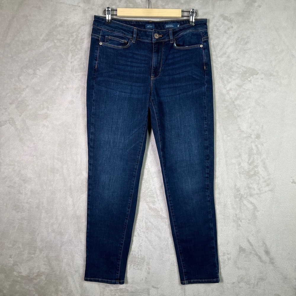 J. Jill Women's Boyfriend Straight Leg Ankle Dark Wash Denim Jeans Sz 8